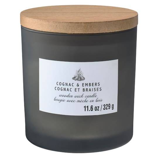 Cognac & Embers Wooden Wick Jar Candle By Ashland