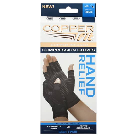 Copper Fit Unisex L/Xl Copper Infuse Compression Gloves