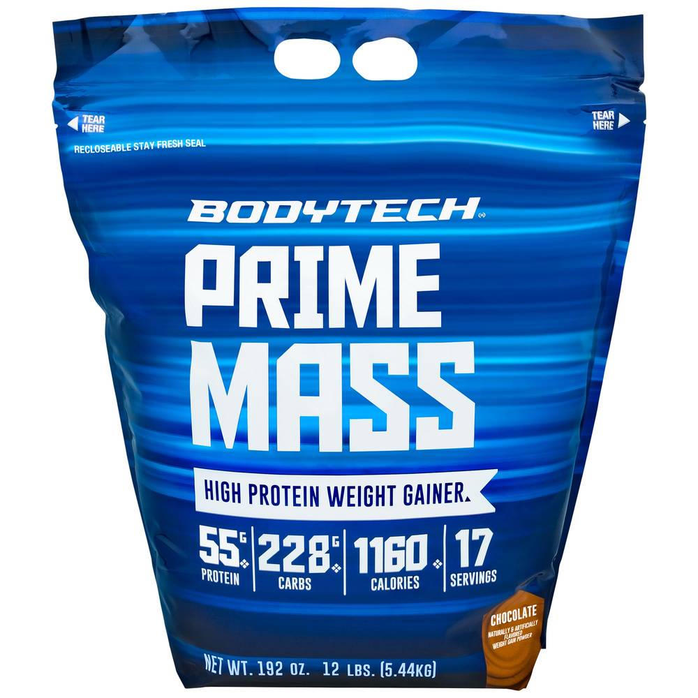 Prime Mass - High Protein Weight Gainer Powder - Chocolate (12 Lbs./17 Servings)
