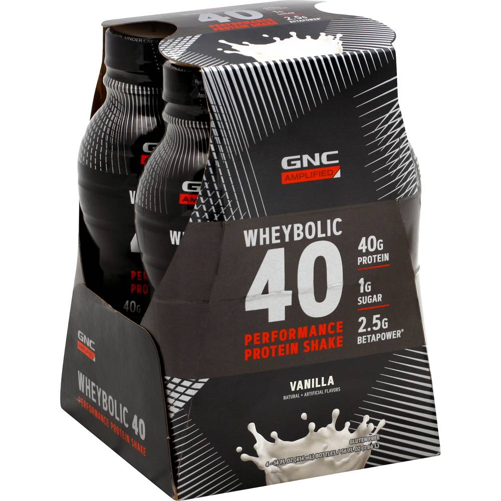 Gnc Vanilla Flavored Wheybolic 40 Protein Shake (4 x 14 fl oz)