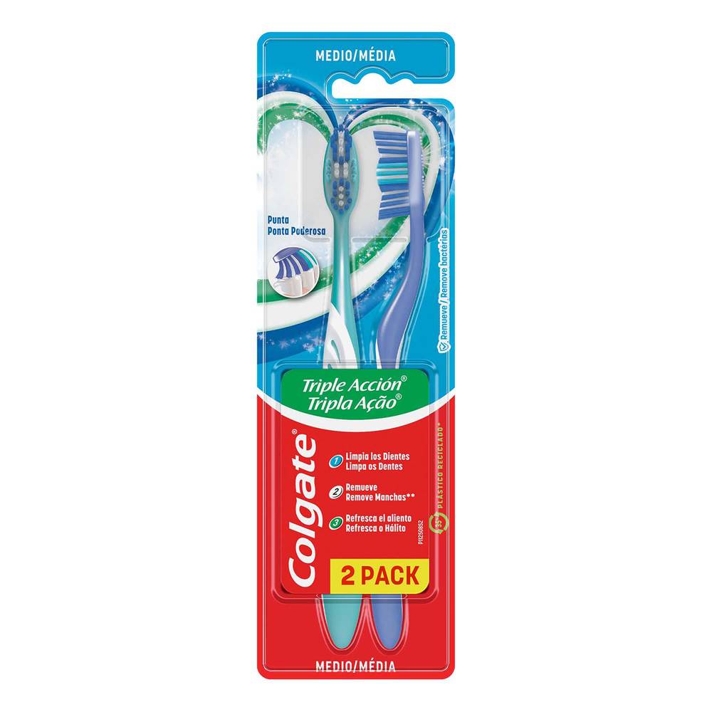 Colgate cepillo dental triple acción (2 piezas)