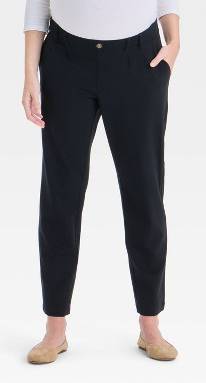 Ingrid & Isabel Tapered Ponte Maternity Trousers, Women, XS, Black