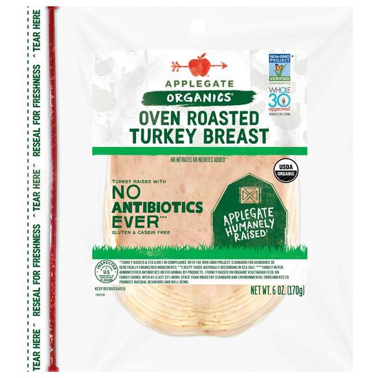 Organics Oven Roasted Turkey Breast Applegate 6 oz