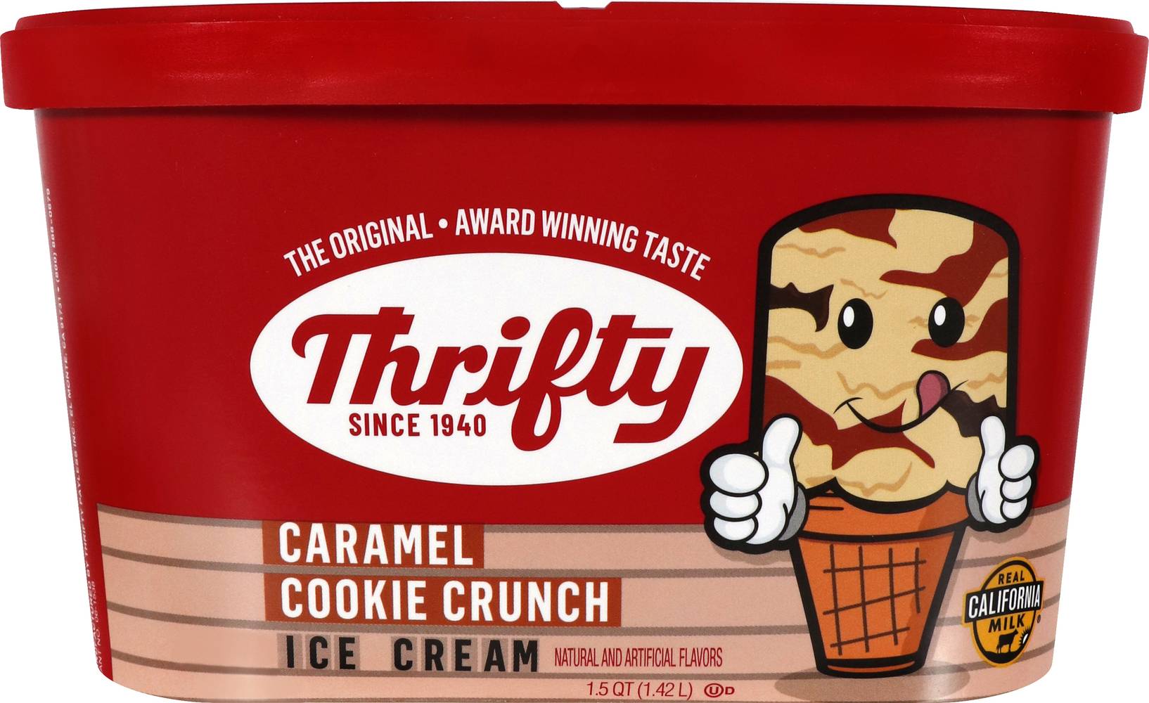 Thrifty The Original Cookie Crunch Ice Cream, Caramel (1.5 qt)