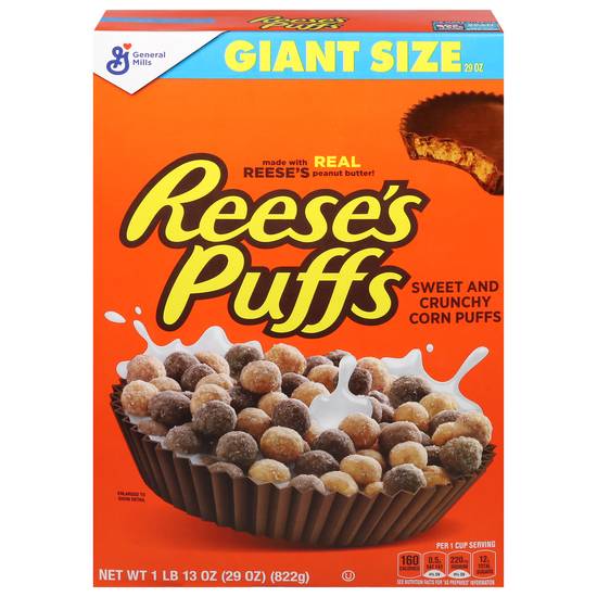 Reese's Puffs Sweet and Crunchy Peanut Butter Giant Size Corn Puffs