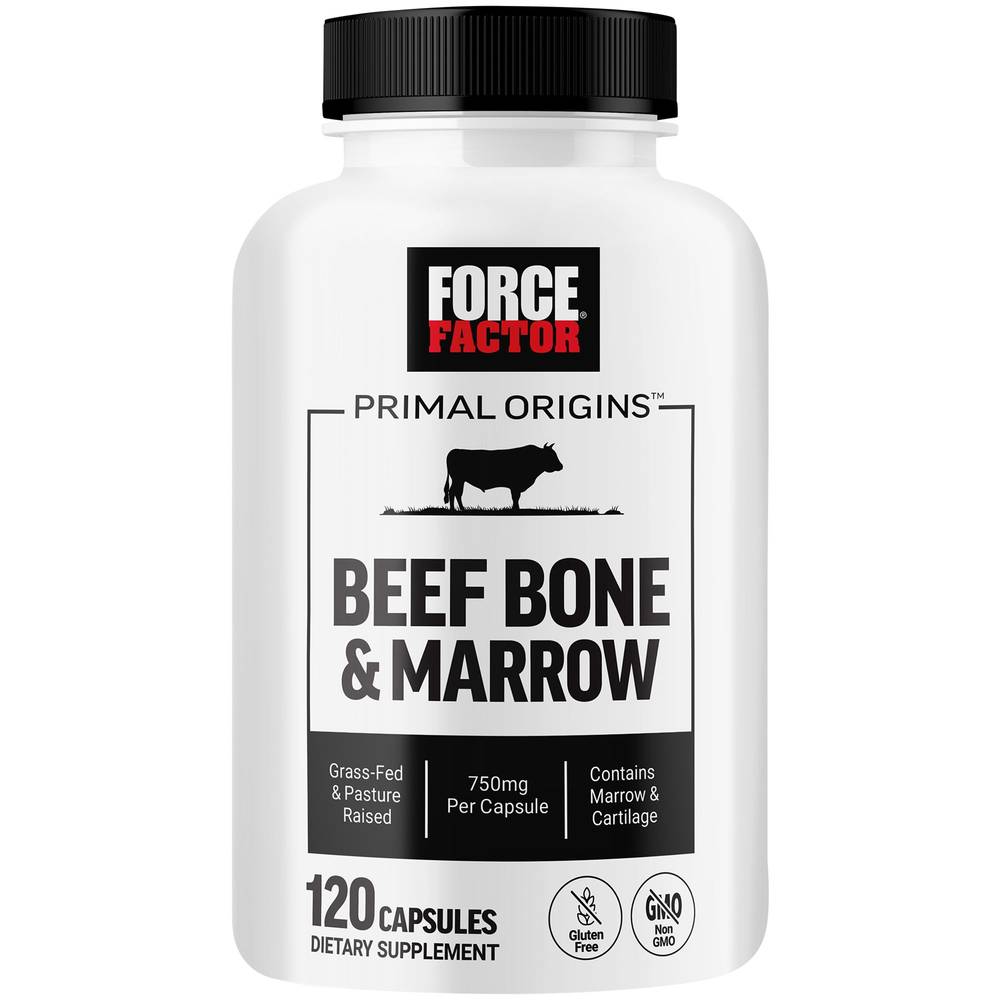 Force Factor Primal Origins Beef Bone & Marrow Dietary Supplement Capsules 750 mg (120 ct)