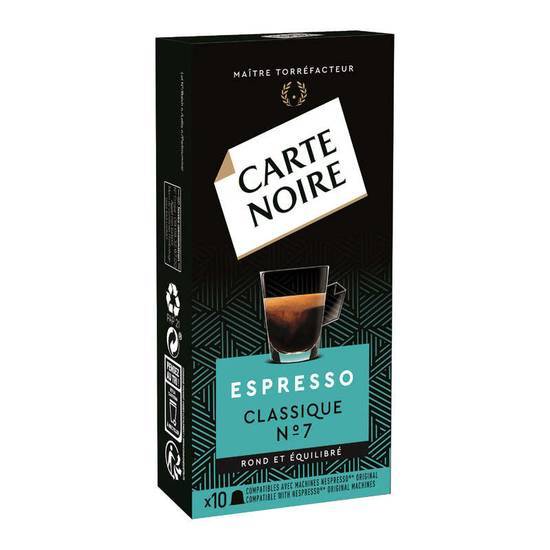 Carte Noire espresso classique 10 capsules plastique intensité 7 café 53 g