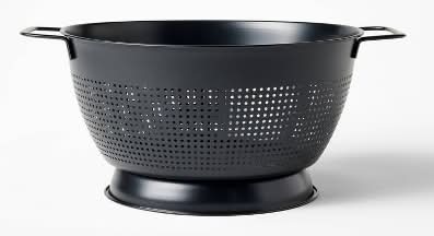 Figmint Stainless Steel Colander 5 Qt, Black