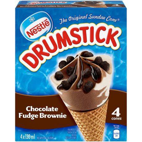 Nestle Drumstick Cone - Chocolate Fudge Brownie (4 x 130ml)