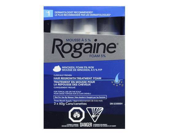 ROGAINE FOAM 5% 3X60G 1 UN