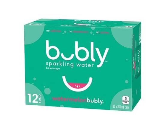 Bubly · Bubly D’Eau Pétillante Melond'Eau - Watermelon sparkling water (12 x 355 mL)