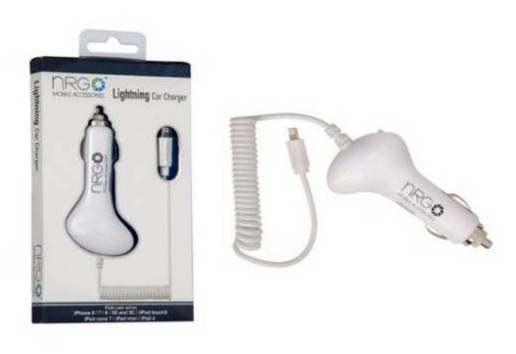 NRG iPhone Lightning In Car 12V Charger