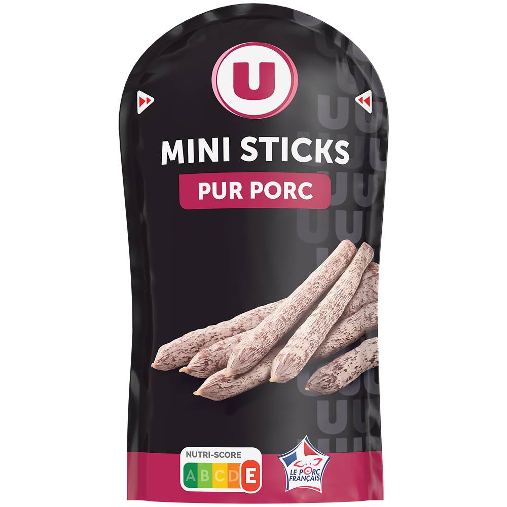 Les Produits U - Mini sticks sacisson sec pur porc