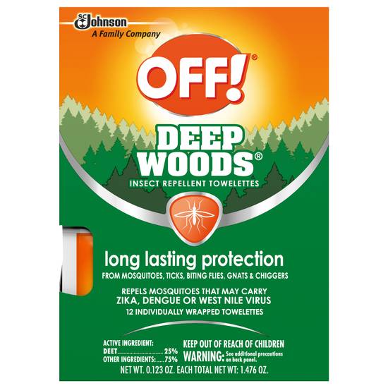 Off Deep Woods Repellent Towelettes Insect (12 ct)