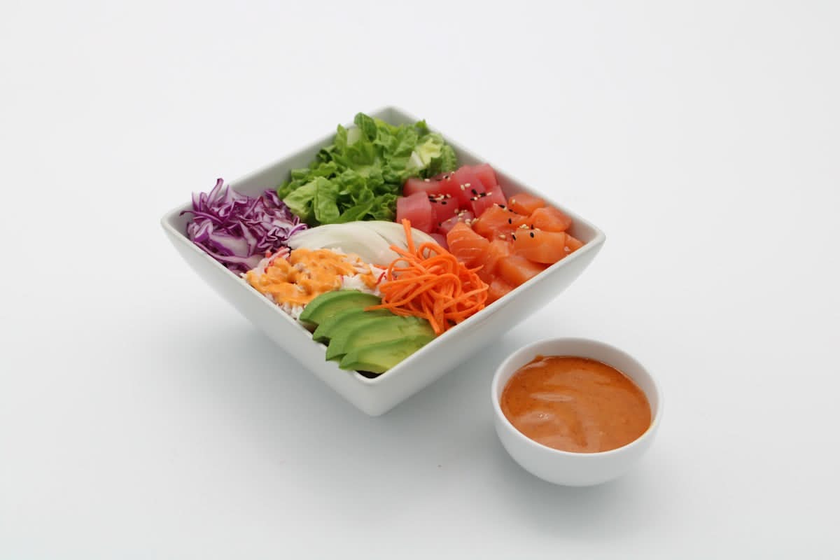 Flyin’ Hawaiian Tuna and Salmon Poke (Spicy Poke Sauce)
