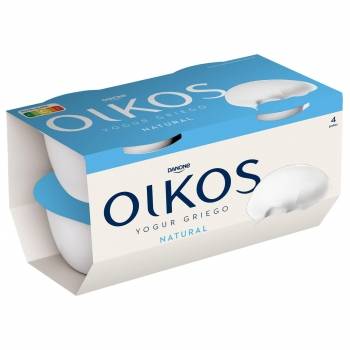 Yogur griego natural Danone Oikos pack de 4 unidades de 110 g.