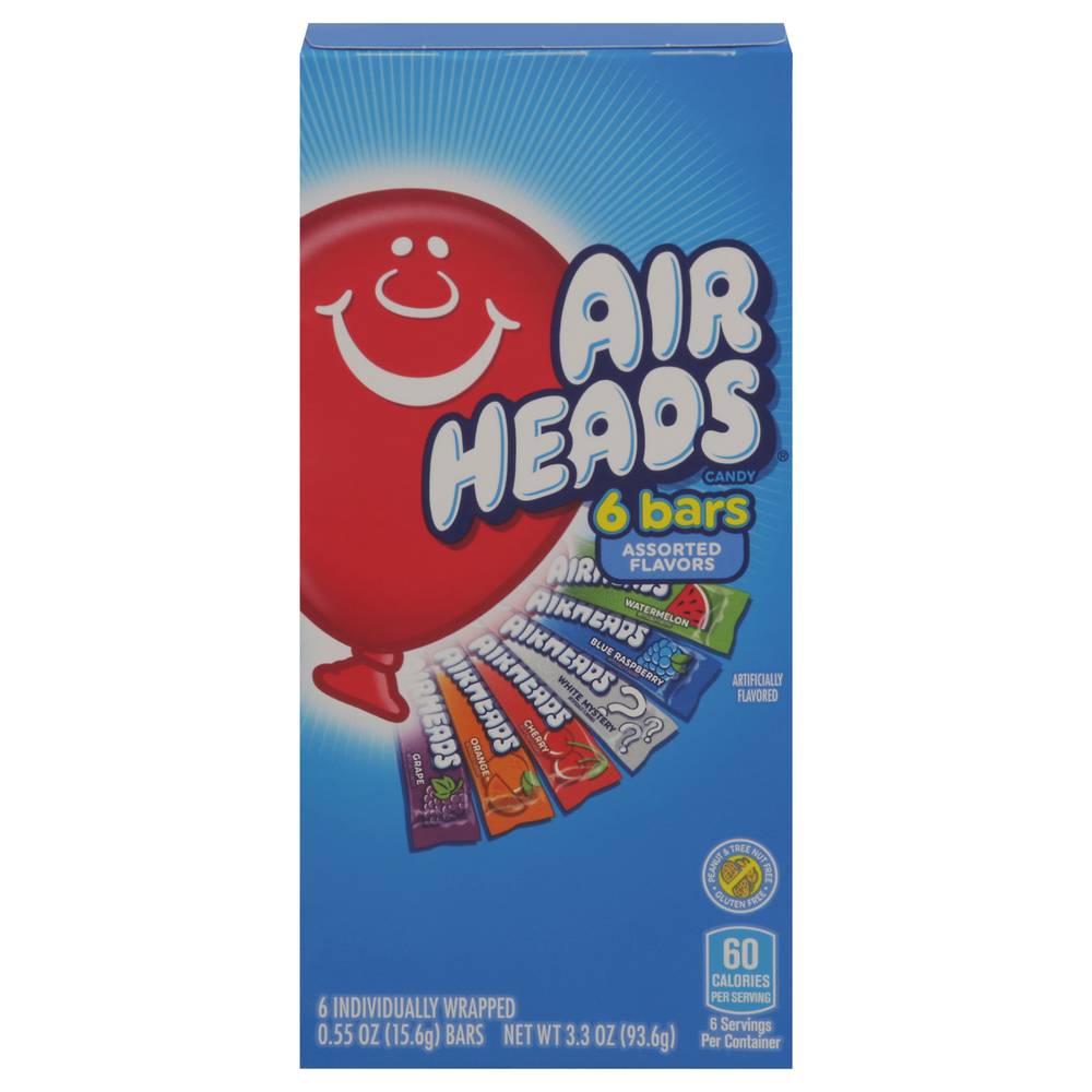 Airheads Assorted Flavors Chewy Candy Bar (6 ct)