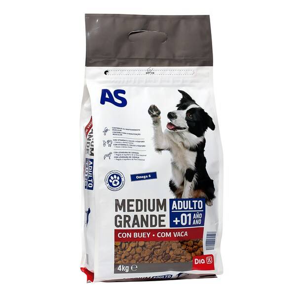 Alimento para perros medianos con buey As bolsa 4 kg