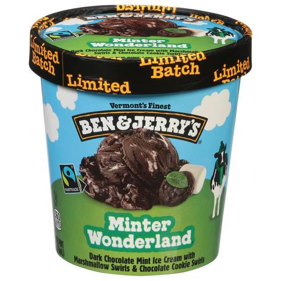 Ben & Jerry's Minter Wonderland Ice Cream (dark chocolate mint )