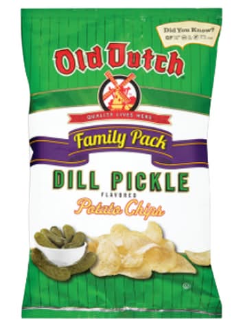 Old Dutch Flavored Potato Chips Family pack, Dill Pickle (3 oz)