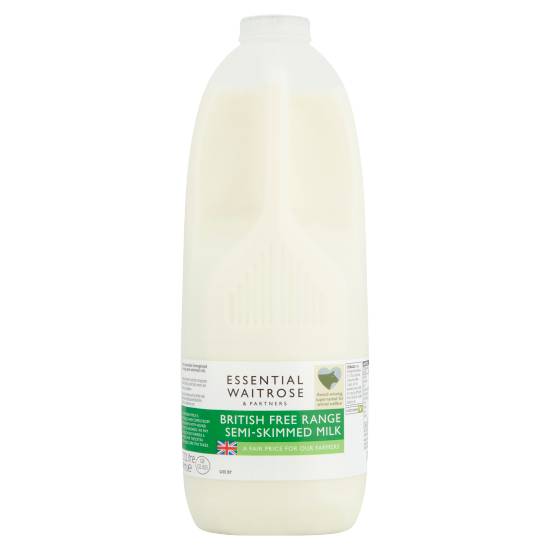 Essential Waitrose & Partners British Free Range Semi Skimmed Milk (2.272 L)