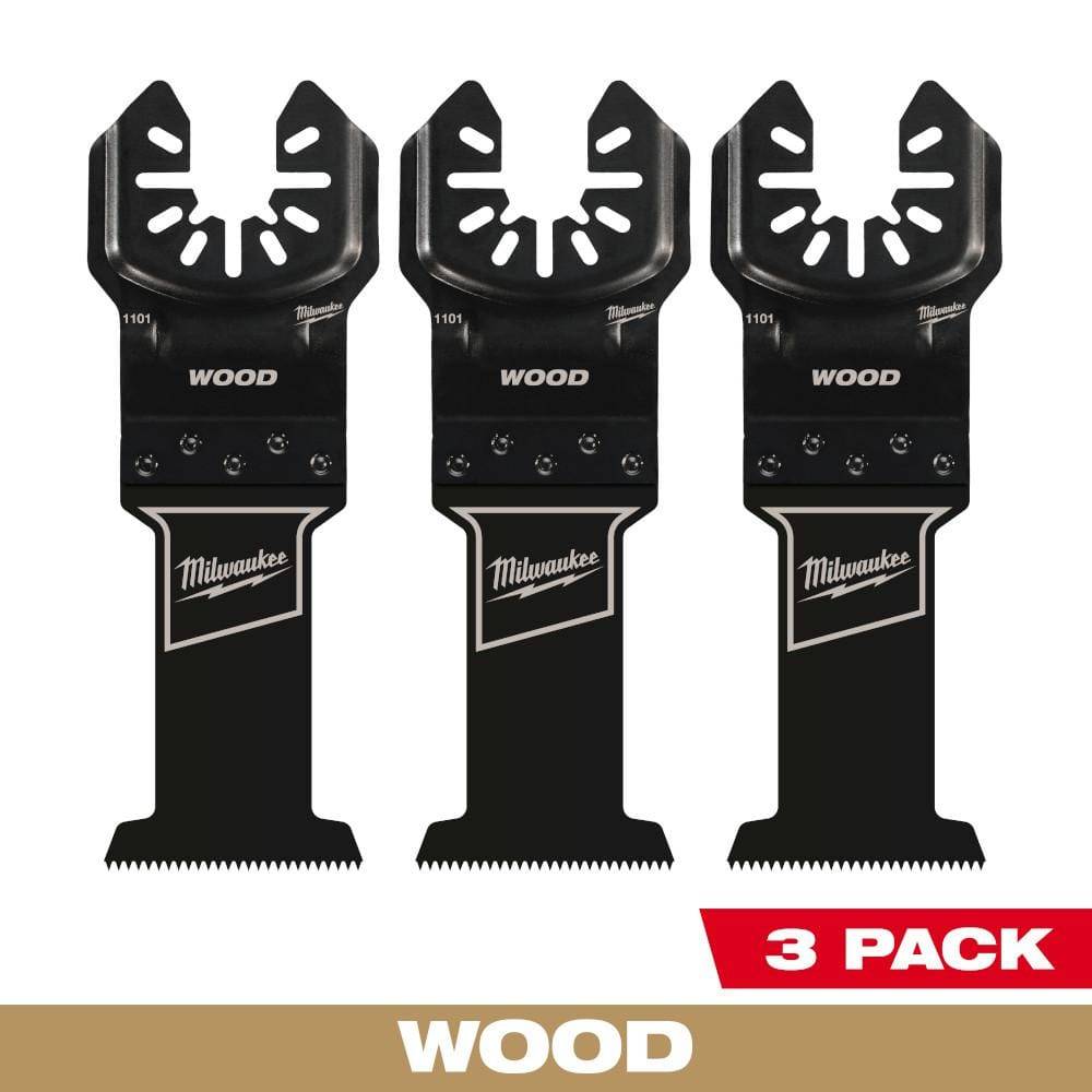 Milwaukee High Carbon Steel Universal Fit Wood Cutting Multi-Tool Oscillating Blade, 1-3/8 in (3 ct)