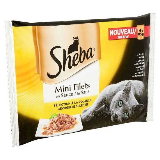 Sheba Mini Filets en Sauce Sélection à la Volaille Sachets 4 x 85 g