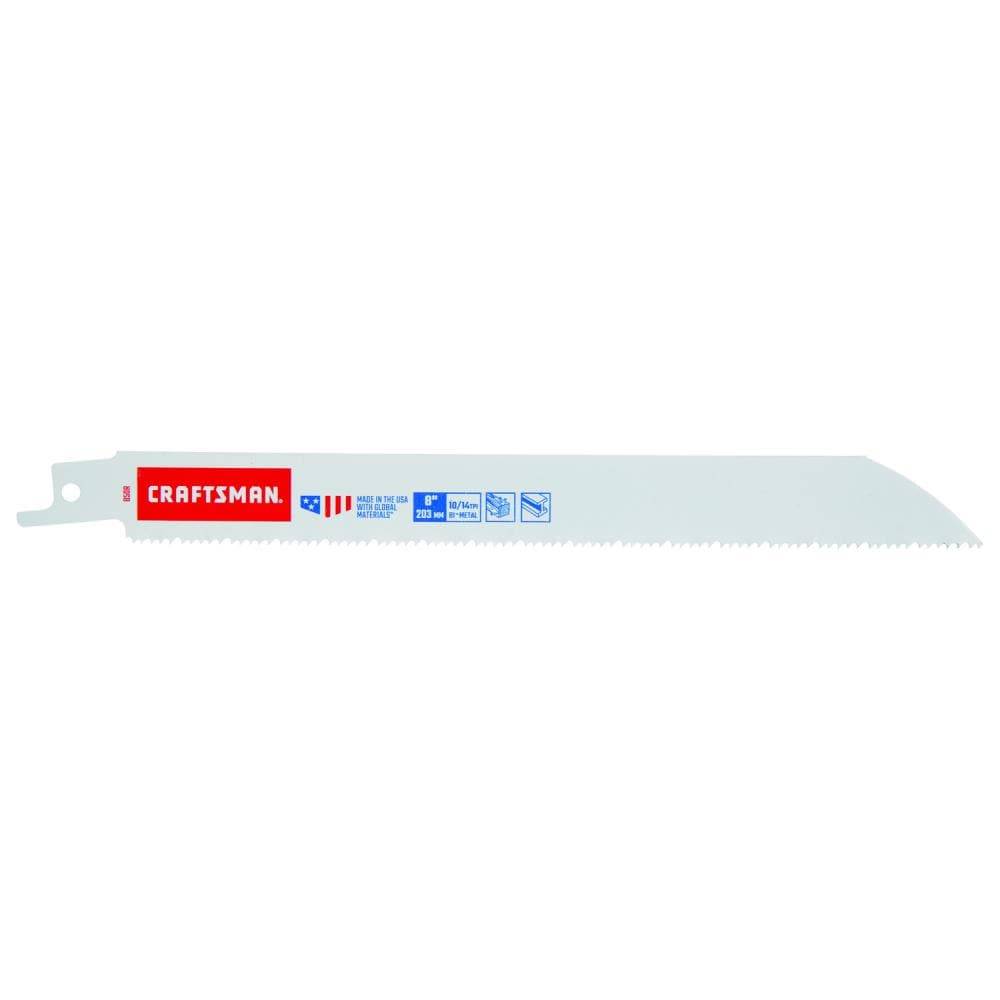 CRAFTSMAN Bi-metal 8-in 10/14 Tpi Wood/Metal Cutting Reciprocating Saw Blade | 2058319