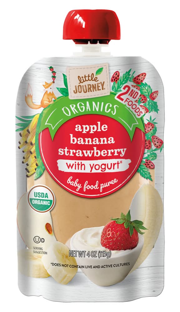 Little Journey Baby Food Puree, Apple Banana Strawberry Yogurt (4 oz)
