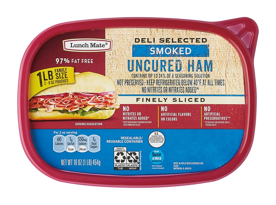 Lunch Mate Deli Selection Uncured Ham, Smoked (16 oz)