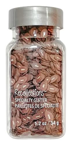 Recollections Football Shap Specialty Glitter, Brown-White (1.2 oz)