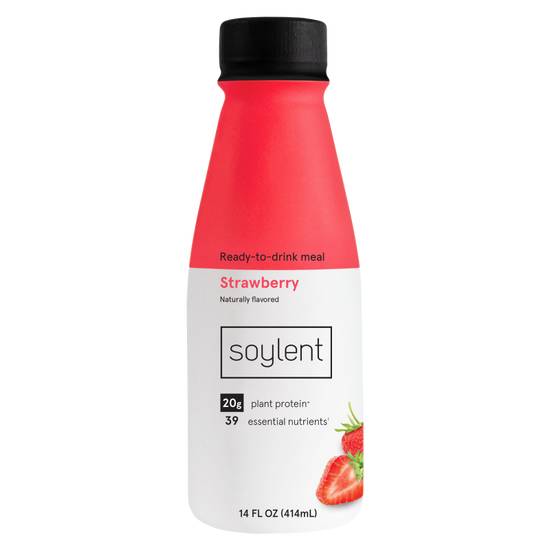 Soylent Complete Nutrition Protein Meal Replacement Shake, Strawberry, 14 oz
