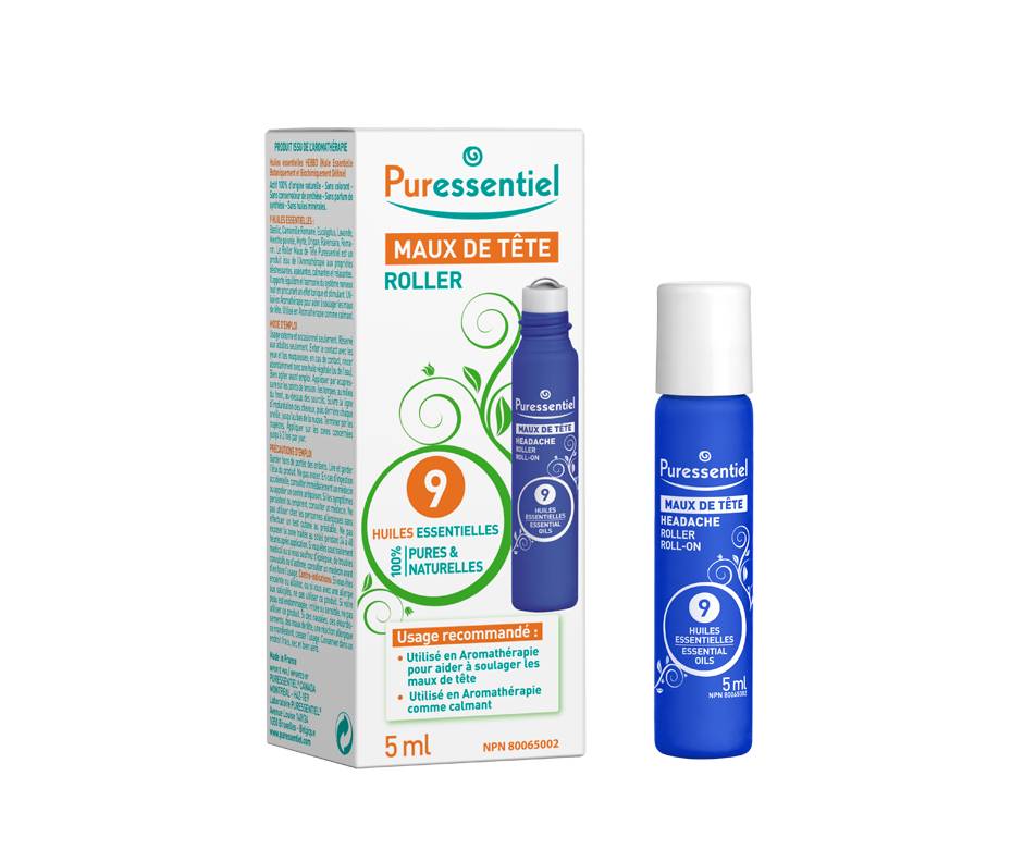 Puressentiel Headache Roll-On With 9 Essential Oils (5 ml)