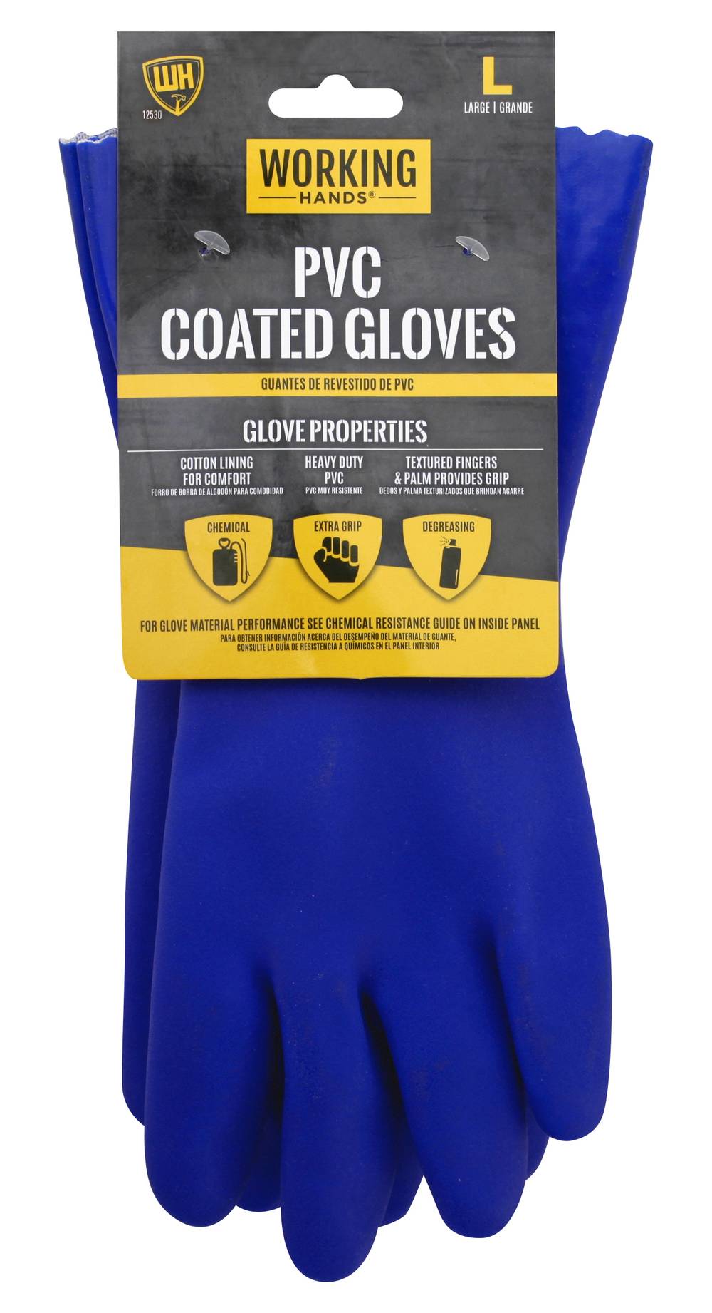 Working Hands Pvc Coated Gloves, Large