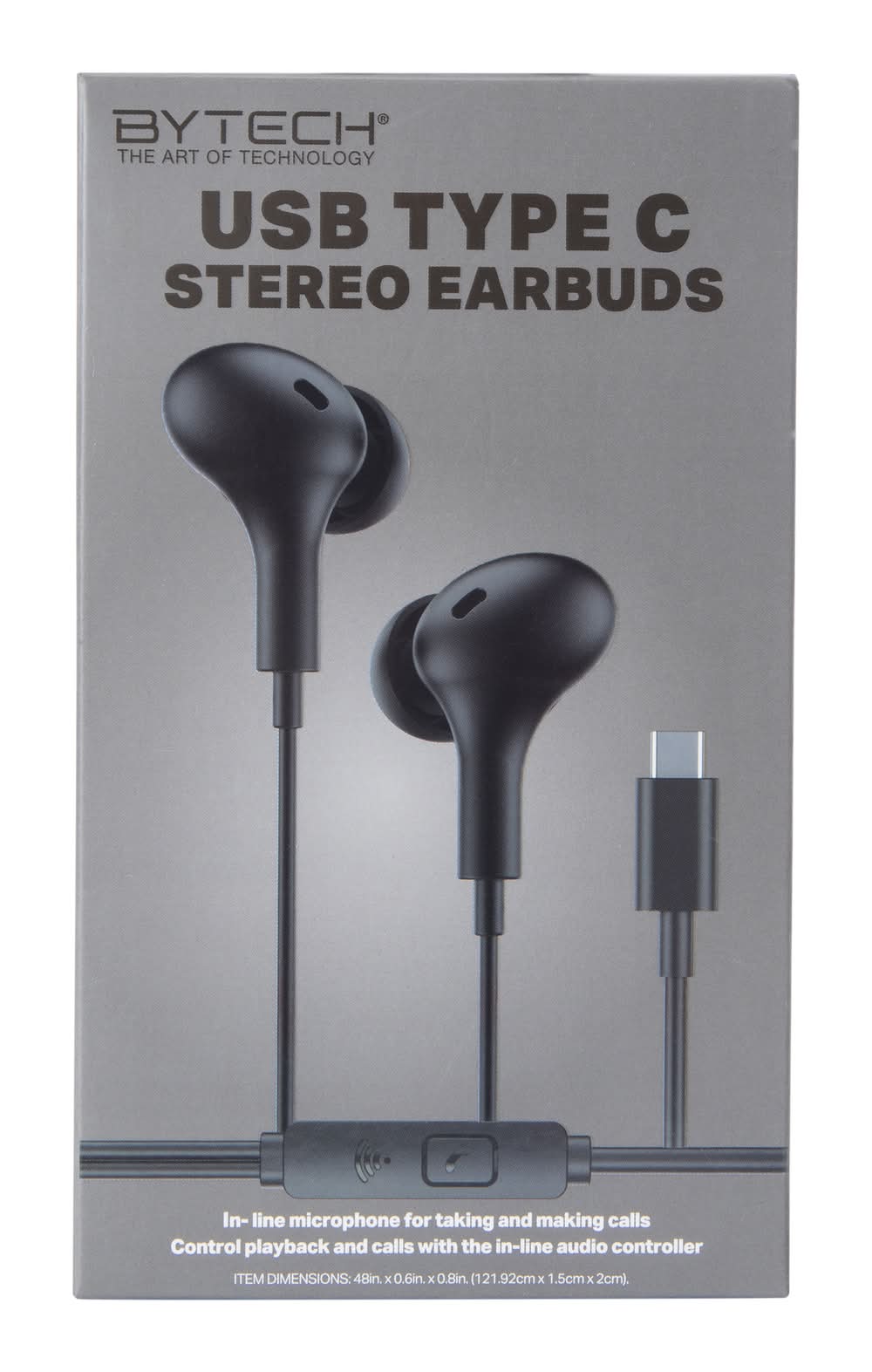 USB-C Wired Earbuds With Mic Black