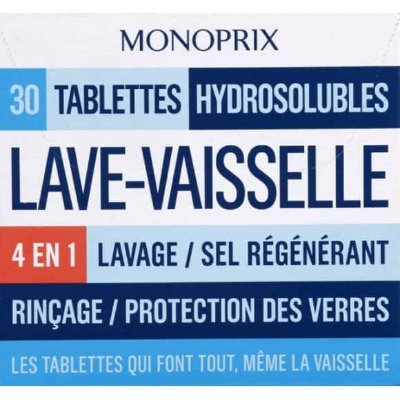 Monoprix Tablettes Hydrosolubles Lave-Vaisselle 4 En 1 La Boîte De 30, 480G