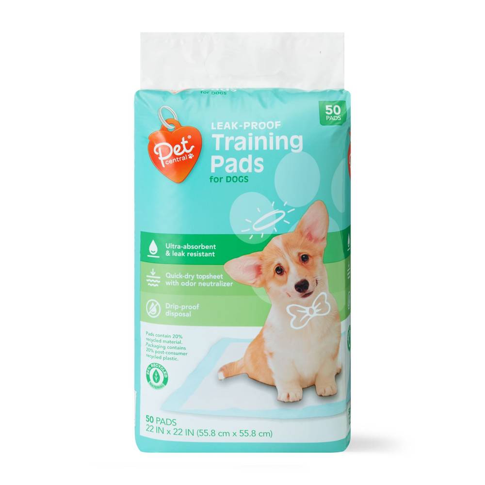 Pet Central Leak Proof Training Pads, 22 X 22 In, 50 Ct