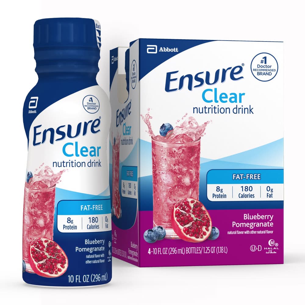 Ensure Blueberry Pomegranate Clear Nutrition Drink (4 x 10 oz)