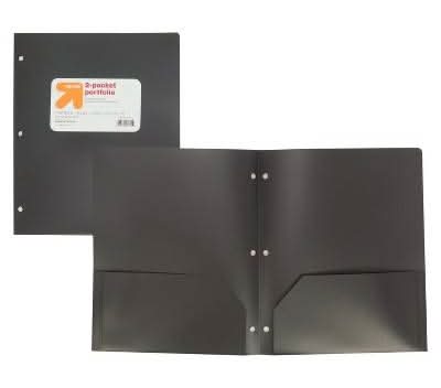 up&up 2 Pocket Plastic Folder, Black