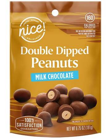 Nice! Double Dipped Milk Chocolate, Peanuts (6.75 oz)