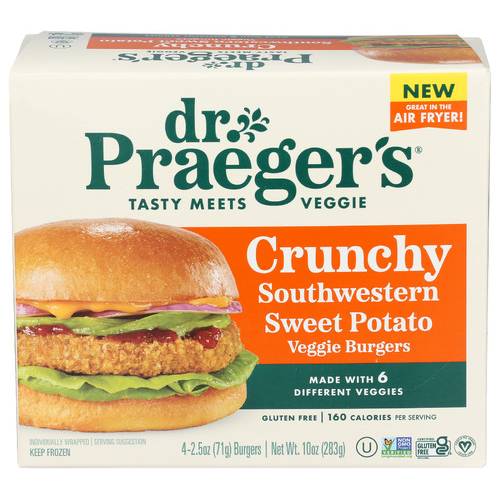 Dr. Praeger's Crunchy Southwestern Sweet Potato Veggie Burgers