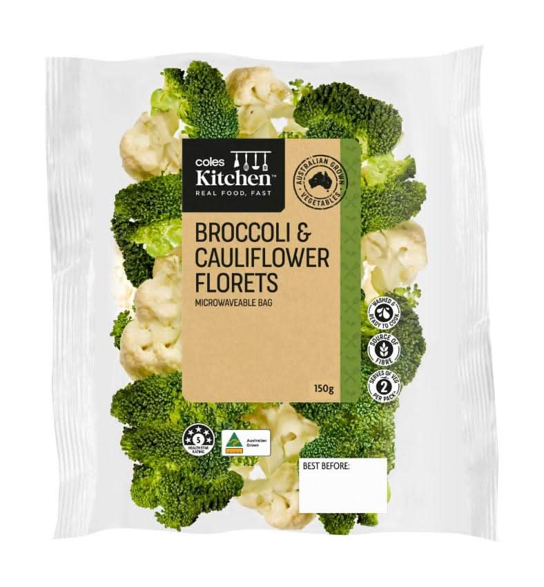 Coles Kitchen Broccoli & Cauliflower Florets 150g