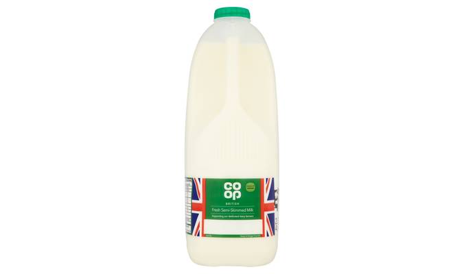 Co Op British Fresh Semi-Skimmed Milk 4 Pints/2.272L