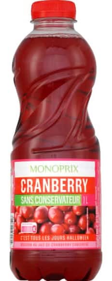 Monoprix - Jus de cranberry sans conservateur (1L)