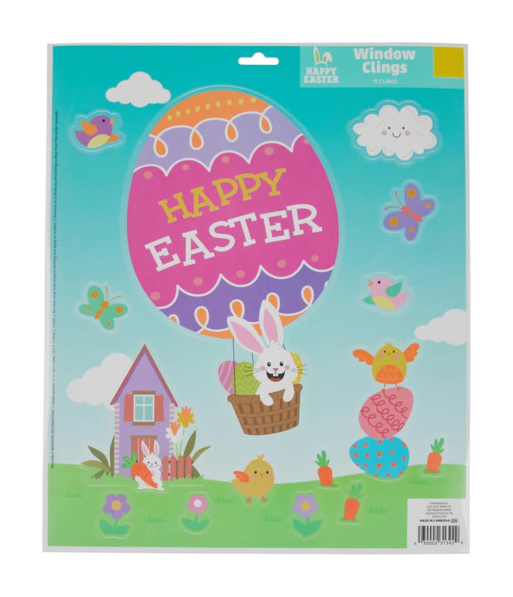 Happy Easter Window Clings Decor Assorted