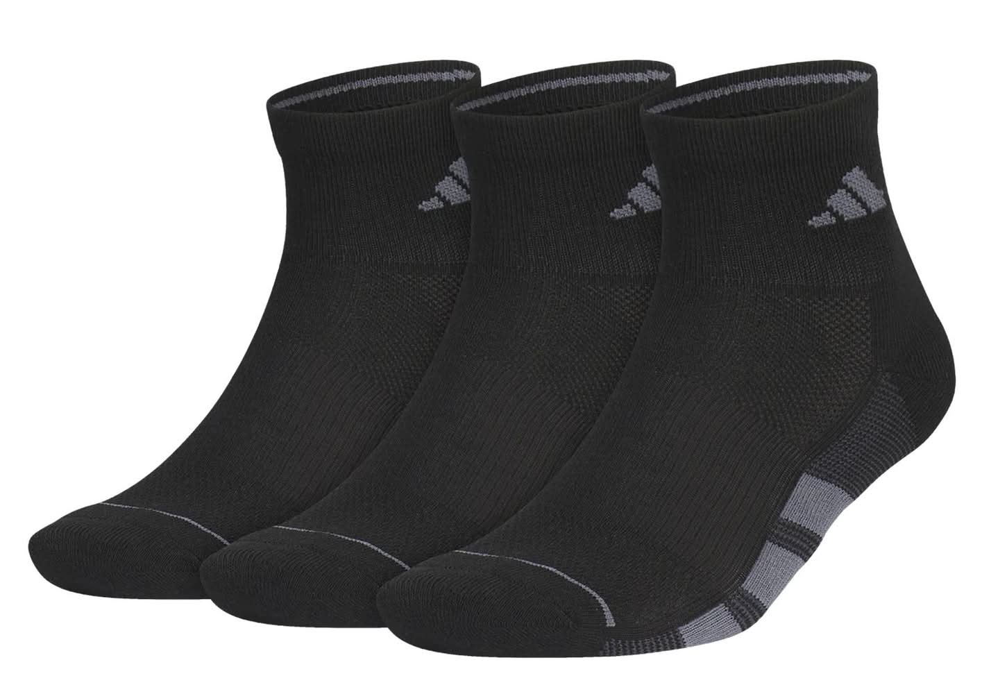 Adidas All Day Training Men's Ankle Socks - 3 Pack (Black One Size)