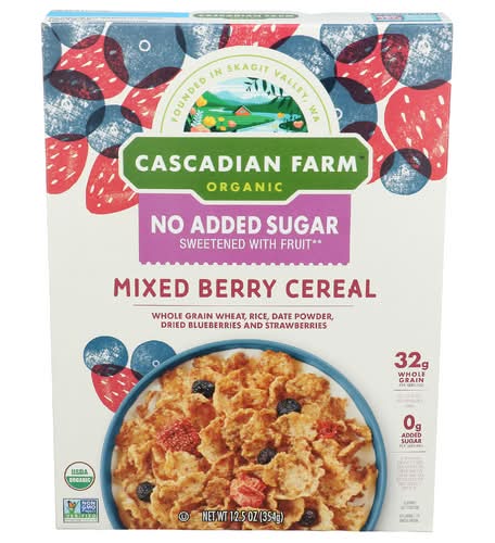 Cascadian Farm Organic Mixed Berry No Added Sugar Cereal