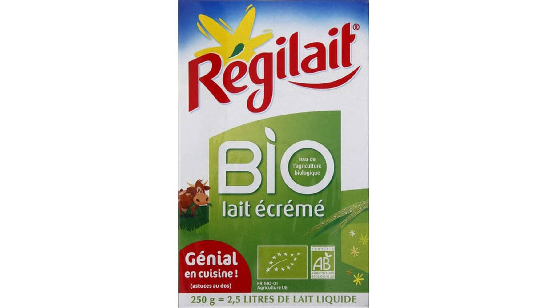 Régilait Lait écrémé en poudre Bio La boîte de 250g