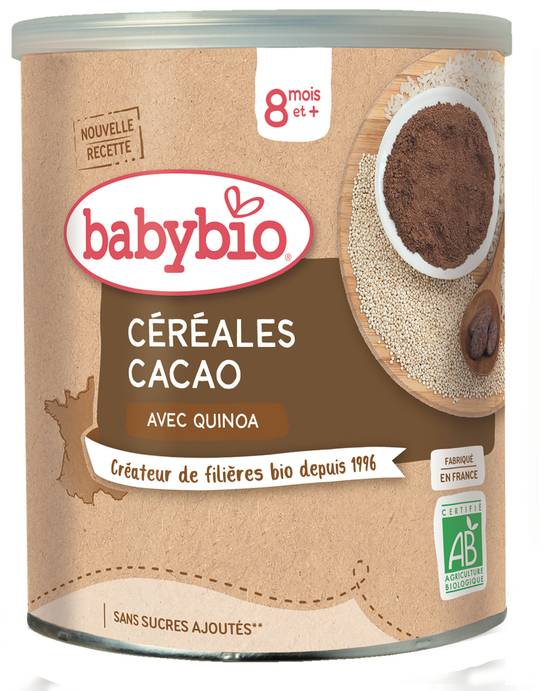 Babybio - Céréales cacao avec quinoa bio pour dès 8 mois et +