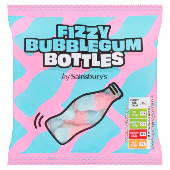 Sainsbury's Fizzy Bubblegum Bottles (70g)